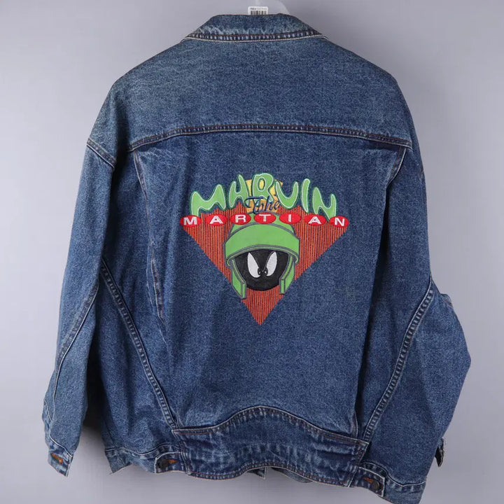 [BUNJANG] Looney Tunes Marvin Patch Denim Trucker Jacket (3XL) / 빈티지 루니툰즈 Marvin 패치 데님 트러커 자켓 (3XL)
