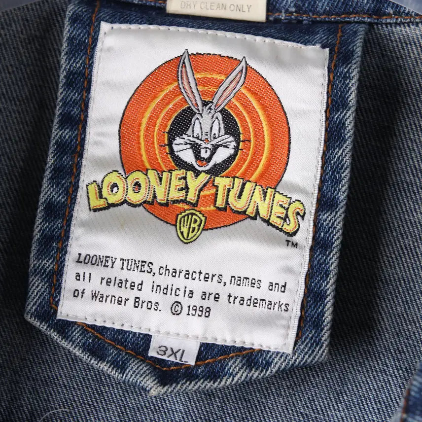 [BUNJANG] Looney Tunes Marvin Patch Denim Trucker Jacket (3XL) / 빈티지 루니툰즈 Marvin 패치 데님 트러커 자켓 (3XL)