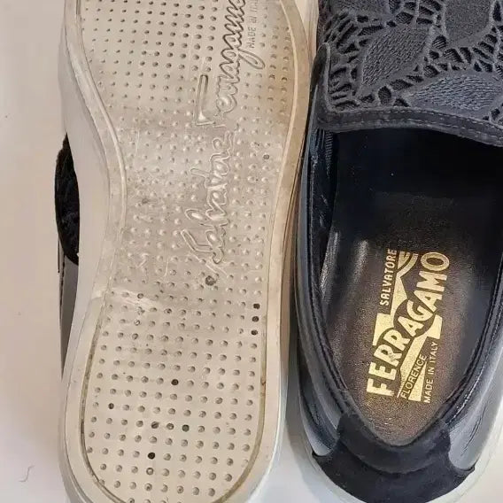 [BUNJANG] Ferragamo Black Lace Loafers / 정품 페라가모 로퍼