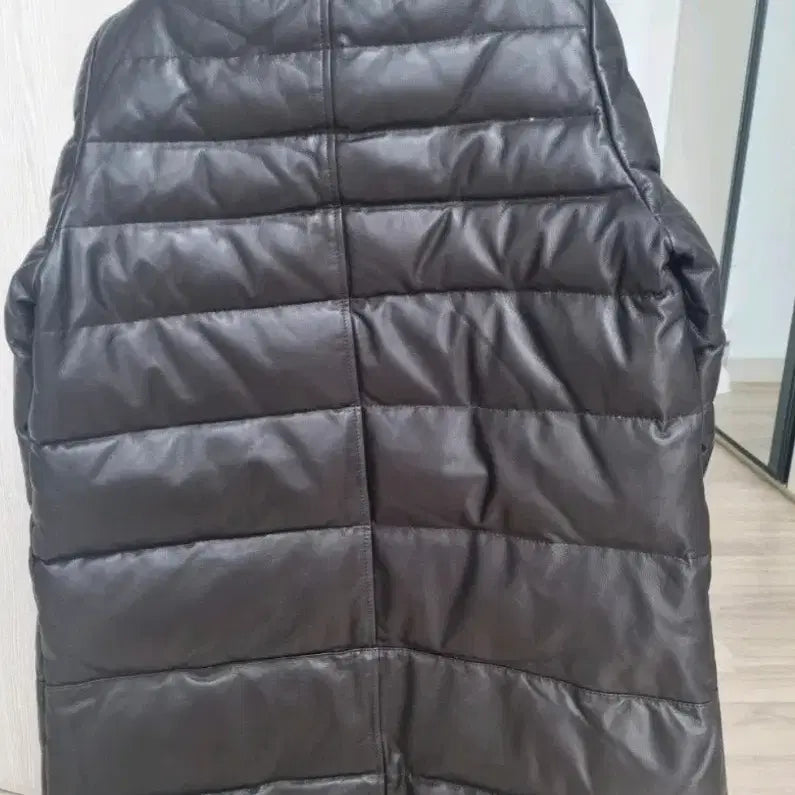[BUNJANG] Leather Padded Coat / 양가죽 패딩 코트 브라운