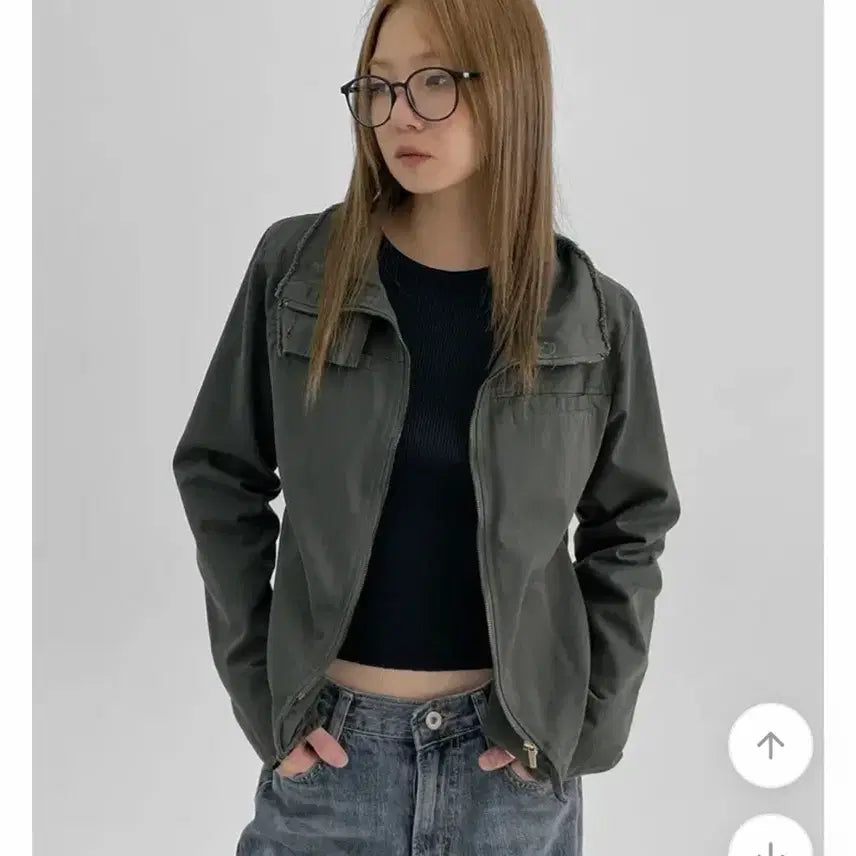 [BUNJANG] Black Up Malcon Cutout Washed Zip-up Jacket / 블랙업 말콘 컷아웃 워싱 집업자켓