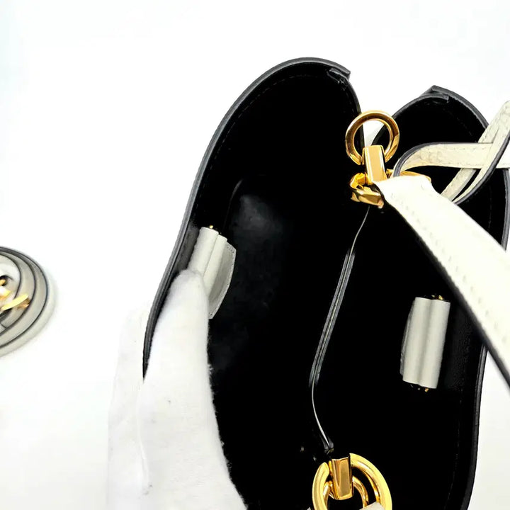 [BUNJANG] Prada Saffiano Panier Small Bucket Bag White / 프라다 사피아노 파니에 스몰 버킷백 화이트