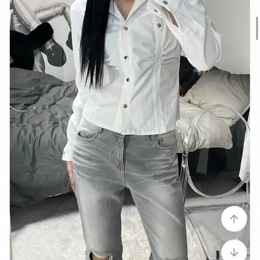 [BUNJANG] Lomon Shirring Button Shirt / 로몬 셔링 버튼 셔츠