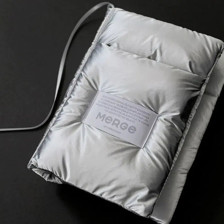 [BUNJANG] 퀄팅 패딩 북커버 책보호 파우치(화이트,블랙,실버 택1) / 퀄팅 패딩 북커버 책보호 파우치(화이트,블랙,실버 택1)