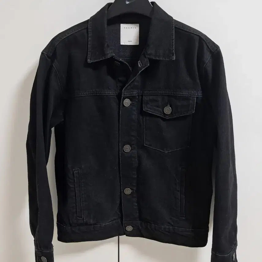[BUNJANG] Sandro Black Denim World Lovers Embroidered Cricket Jacket / 산드로 크러커 흑청 데님  자켓  36(55)