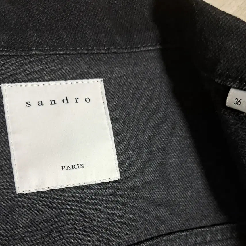 [BUNJANG] Sandro Black Denim World Lovers Embroidered Cricket Jacket / 산드로 크러커 흑청 데님  자켓  36(55)