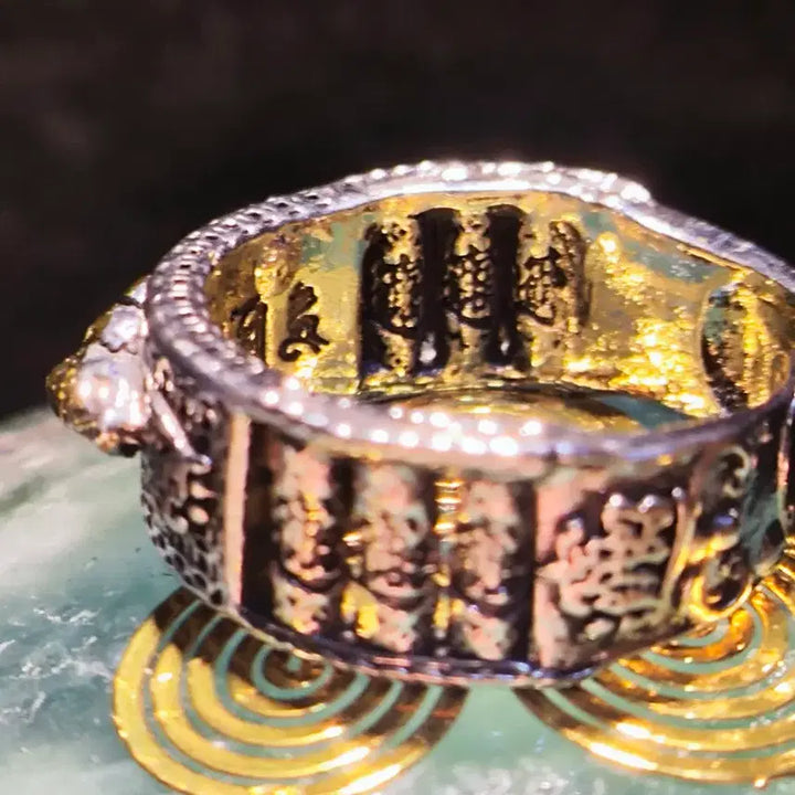 [BUNJANG] Buddhist Om Mani Padme Hum Pixiu Ring / 불교 옴마니바메훙 비휴 재물운 반지 19호