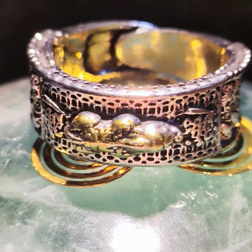 [BUNJANG] Buddhist Om Mani Padme Hum Pixiu Ring / 불교 옴마니바메훙 비휴 재물운 반지 19호