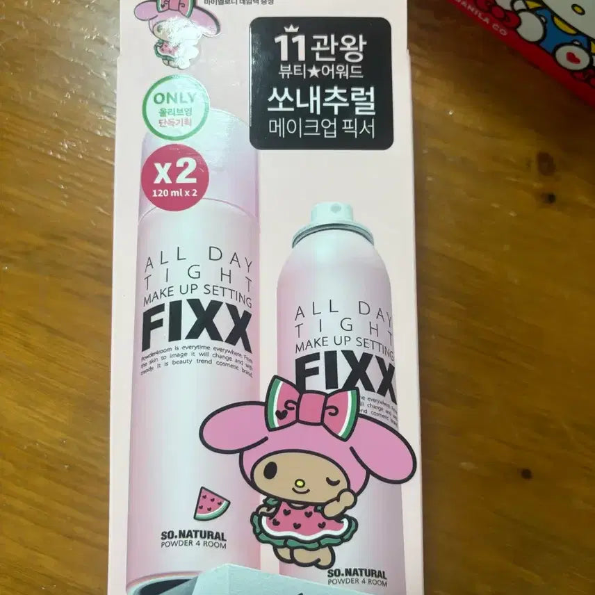 [BUNJANG] So Natural My Melody Makeup Fixer Set / 쏘내추럴 메이크업 픽서 120ml 2개 마이멜로디 패키지