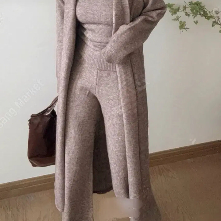 [BUNJANG] 3-Piece Knit Set / 새제품  니트 3피스 세트 그레이/브라운/블랙