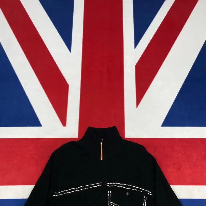 [BUNJANG] Setter Pocket Stitch Half Zip-up Knit Sweater / 세터 포켓 스티치 하프집업 니트 L 실측 XL