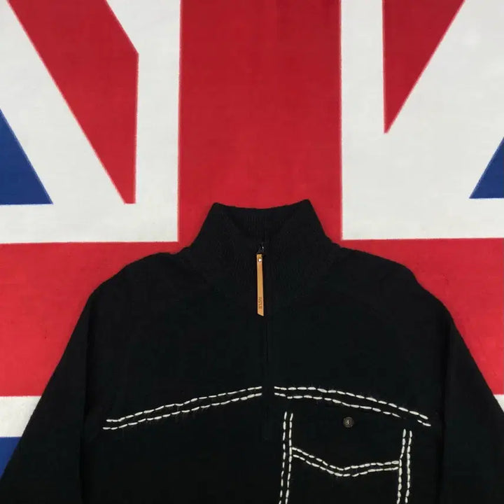 [BUNJANG] Setter Pocket Stitch Half Zip-up Knit Sweater / 세터 포켓 스티치 하프집업 니트 L 실측 XL