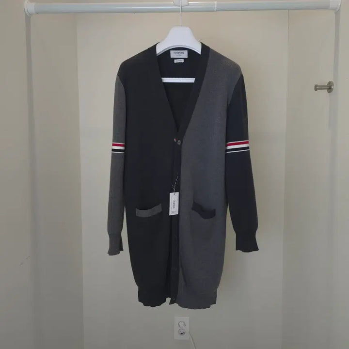 [BUNJANG] Thom Browne Milano Stitch Long Cardigan (Navy/Gray) - Size 2 / [정품] 톰브라운 밀라노 스티치 롱가디건 / MKC311F