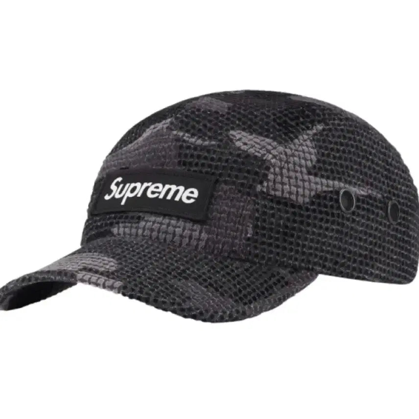[BUNJANG] Supreme Grilled Velvet Camp Cap Black Camo / 슈프림 그릴드 벨벳 캠프캡 블랙 카모