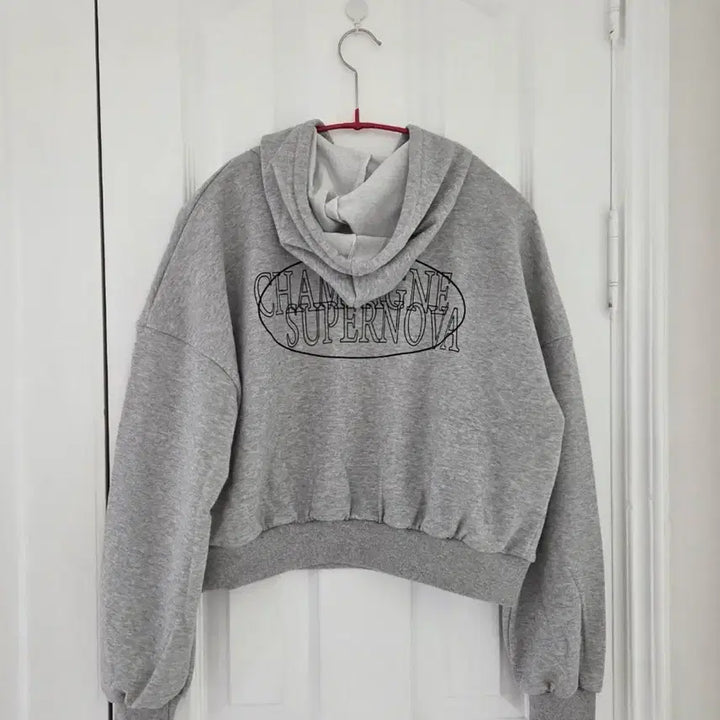 [BUNJANG] SUPRNOVA Gray Crop Hoodie / 회색 크롭 후드티