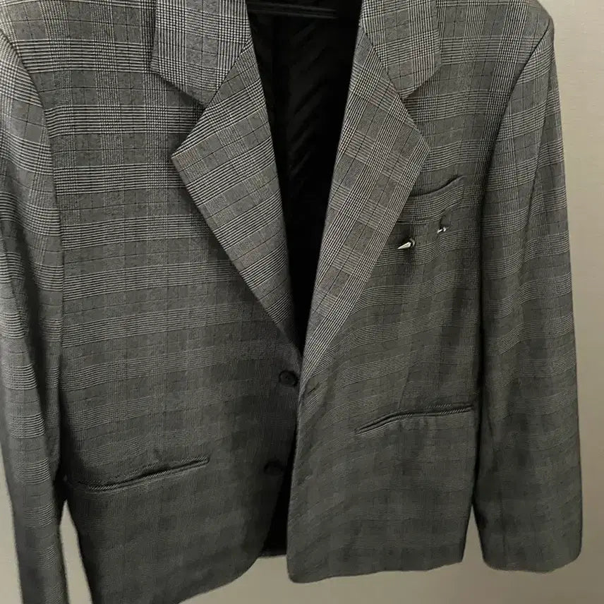 [BUNJANG] Holynumber 7 Check Pattern Gray Jacket / 홀리넘버 7 체크패턴 그레이 자켓