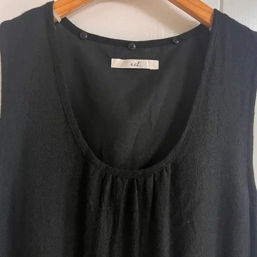 [BUNJANG] Vintage Black Vest Dress Wool Blend M / (일본 수입 빈티지)블랙 조끼 나시 원피스 라운드 포켓 울함유 M