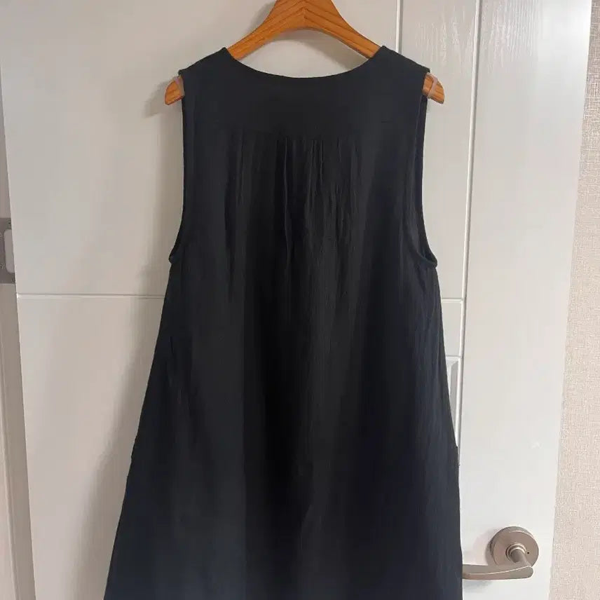 [BUNJANG] Vintage Black Vest Dress Wool Blend M / (일본 수입 빈티지)블랙 조끼 나시 원피스 라운드 포켓 울함유 M