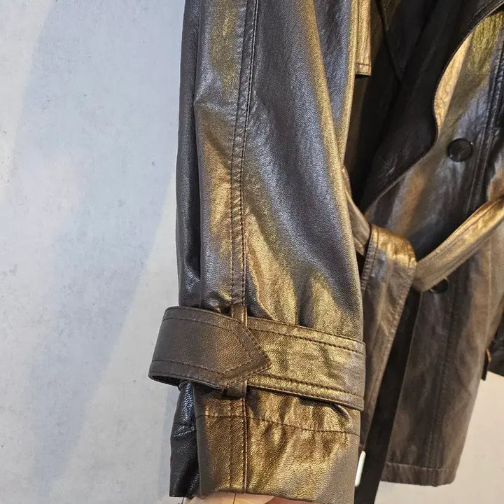 [BUNJANG] System Faux Leather Jacket / 한섬 시스템 페이크레더 자켓