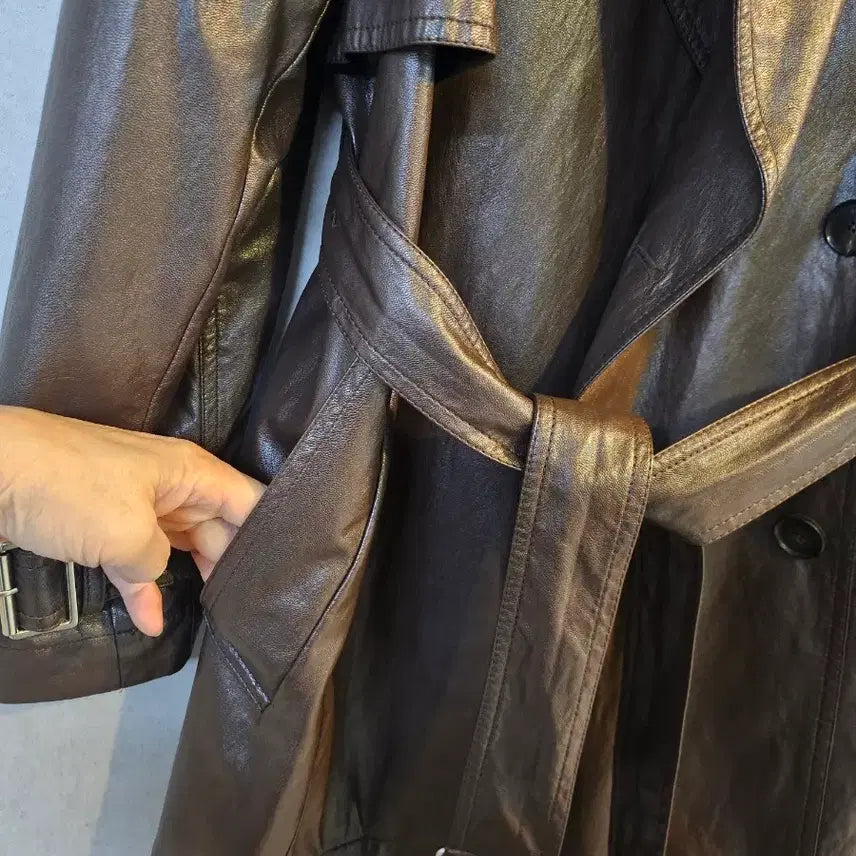 [BUNJANG] System Faux Leather Jacket / 한섬 시스템 페이크레더 자켓