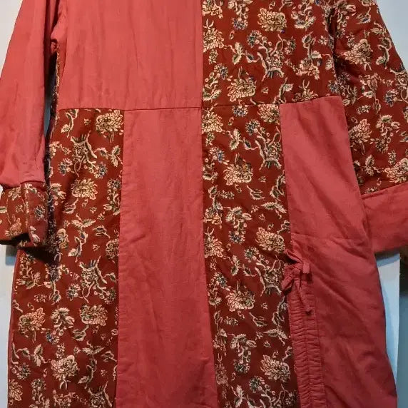 [BUNJANG] Floral Quilted Long Dress / 꽃무늬 퀼팅 롱 원피스