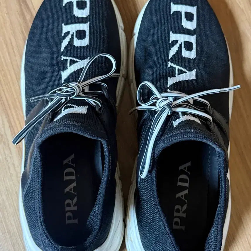 [BUNJANG] Prada Knit Sneakers Black 37.5 / 프라다 니트 스니커즈 블랙 37.5 (240-245)