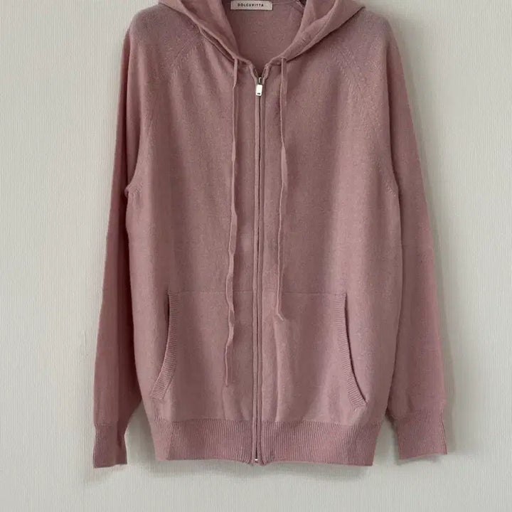[BUNJANG] Pink Wool Knit Hooded Zip-up / 새제품   부드러운 울 니트 후드 핑크집업