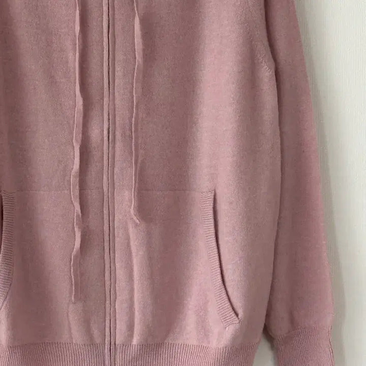 [BUNJANG] Pink Wool Knit Hooded Zip-up / 새제품   부드러운 울 니트 후드 핑크집업