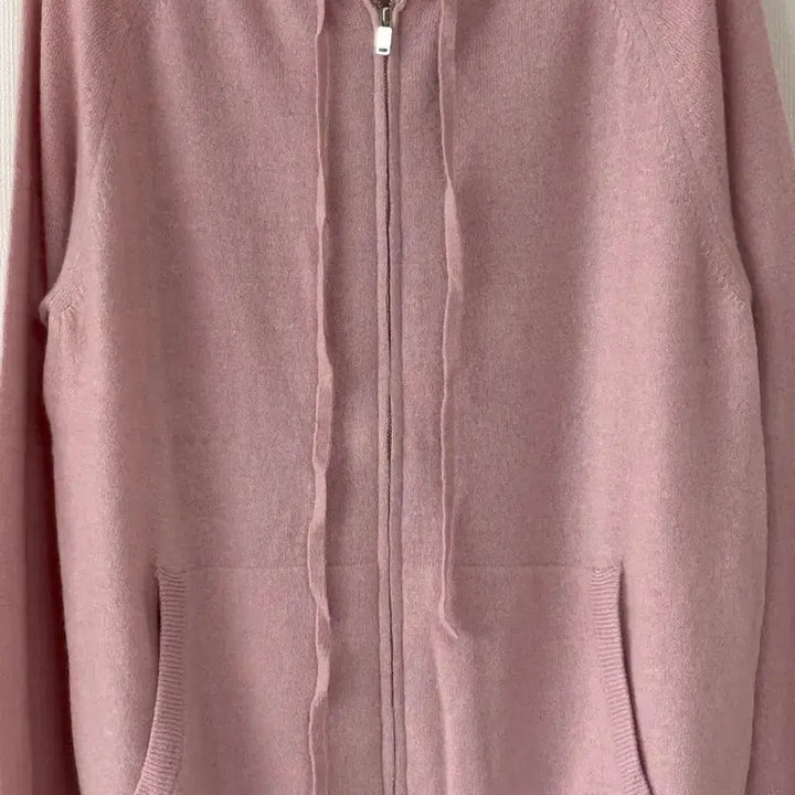 [BUNJANG] Pink Wool Knit Hooded Zip-up / 새제품   부드러운 울 니트 후드 핑크집업