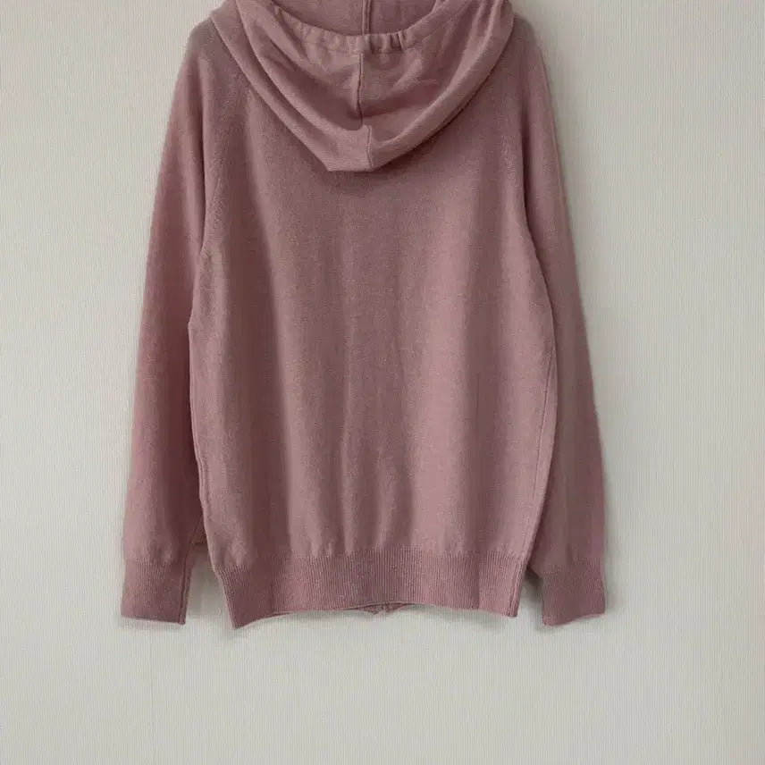 [BUNJANG] Pink Wool Knit Hooded Zip-up / 새제품   부드러운 울 니트 후드 핑크집업