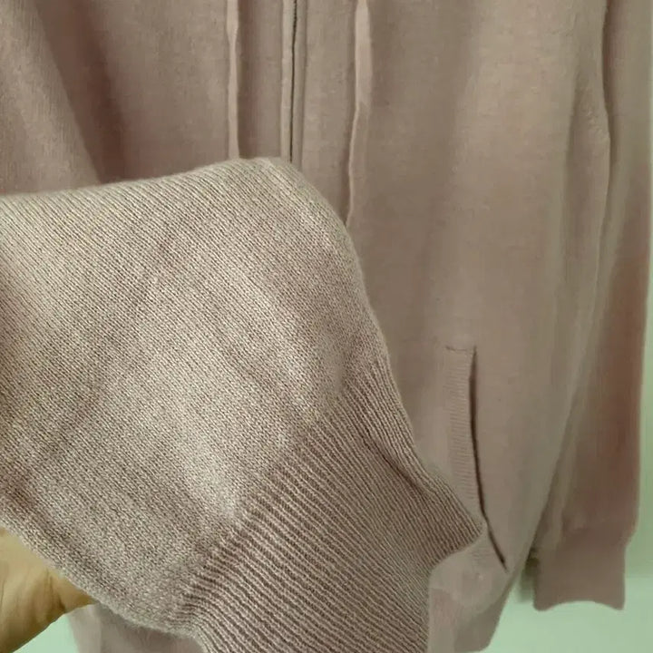 [BUNJANG] Pink Wool Knit Hooded Zip-up / 새제품   부드러운 울 니트 후드 핑크집업