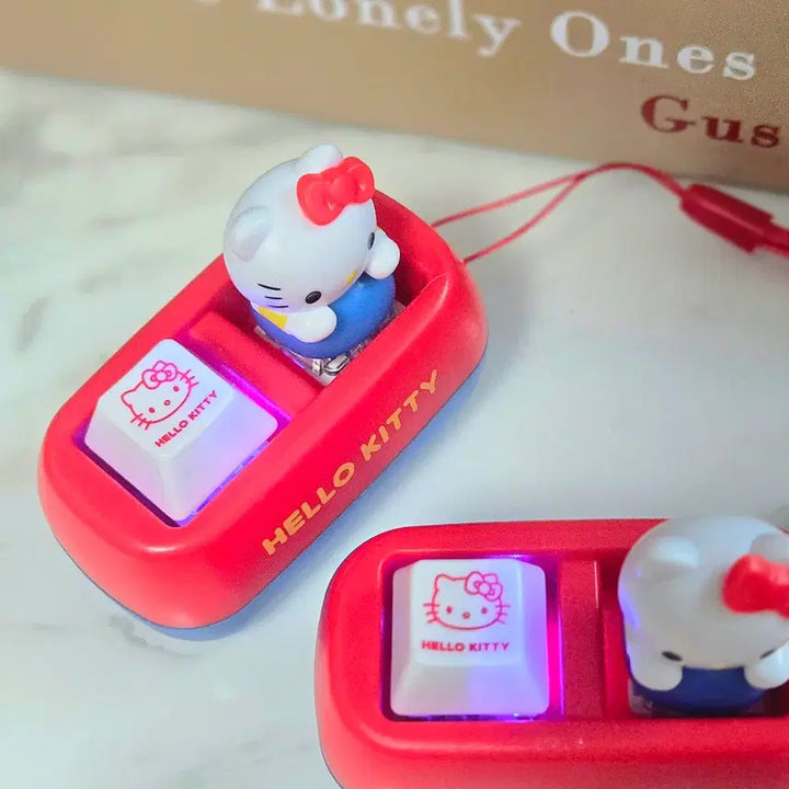 [BUNJANG] LED Kitty Keycap Keyring / 청축led키티키캡키링2구