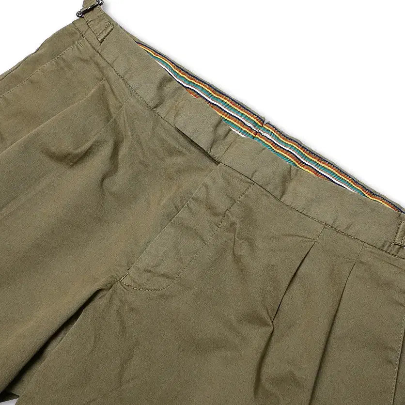 [BUNJANG] Germano Tredy Khaki Two-Pleats Classic Casual Short Pants / 제르마노 [Germano] 트레디 카키 투플리츠 클래식 캐주얼 숏팬츠