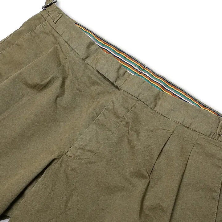 [BUNJANG] Germano Tredy Khaki Two-Pleats Classic Casual Short Pants / 제르마노 [Germano] 트레디 카키 투플리츠 클래식 캐주얼 숏팬츠