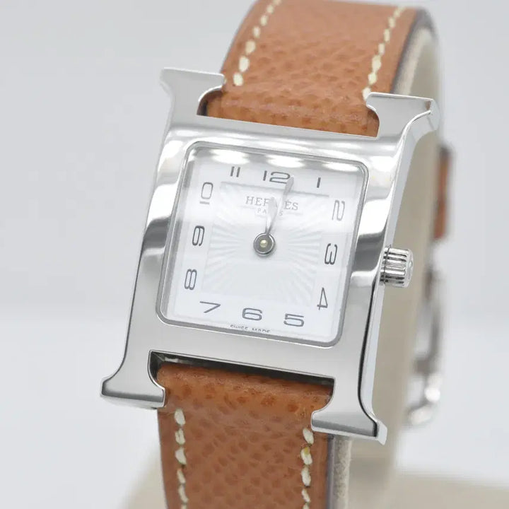 [BUNJANG] Hermès H Hour PM Women's Wristwatch / <세일>에르메스 H아워 은장 중고명품 손목시계 여성용 PM사이즈 가죽시계
