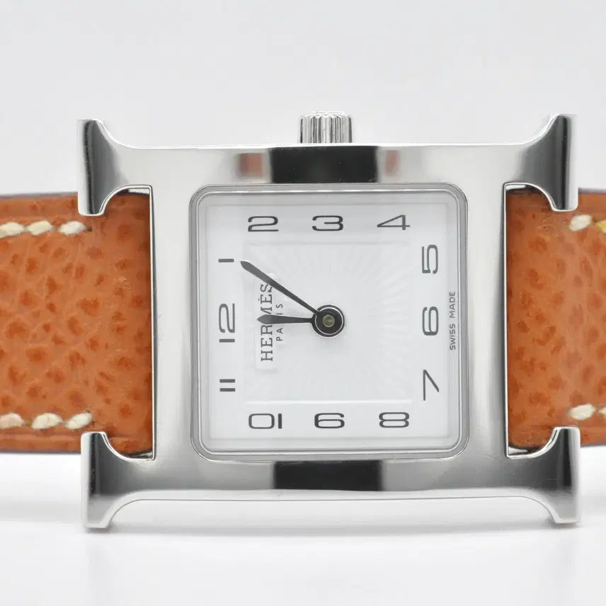 [BUNJANG] Hermès H Hour PM Women's Wristwatch / <세일>에르메스 H아워 은장 중고명품 손목시계 여성용 PM사이즈 가죽시계