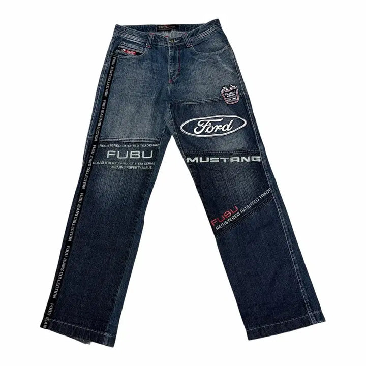 [BUNJANG] FUBU x Ford Mustang Vintage Denim Pants / FUBU X 포드 머스탱 빈티지 데님 팬츠