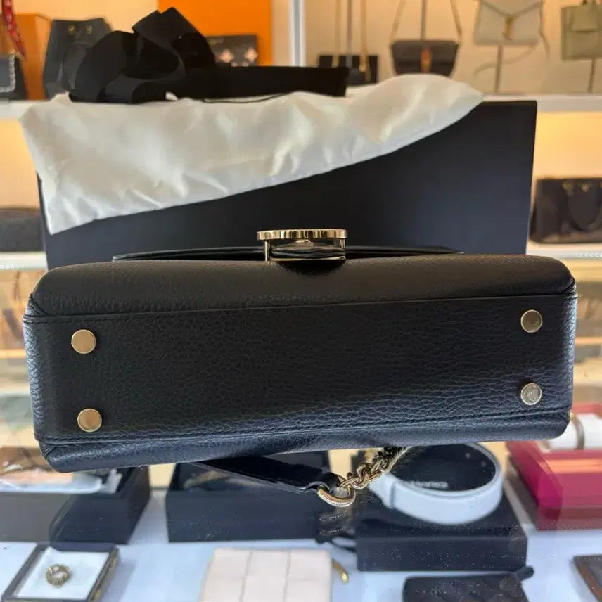 [BUNJANG] Gucci GG Interlocking Top Handle Chain Shoulder Bag / [정품] 구찌 GG 인터로킹 탑 핸들 체인 숄더백 블랙