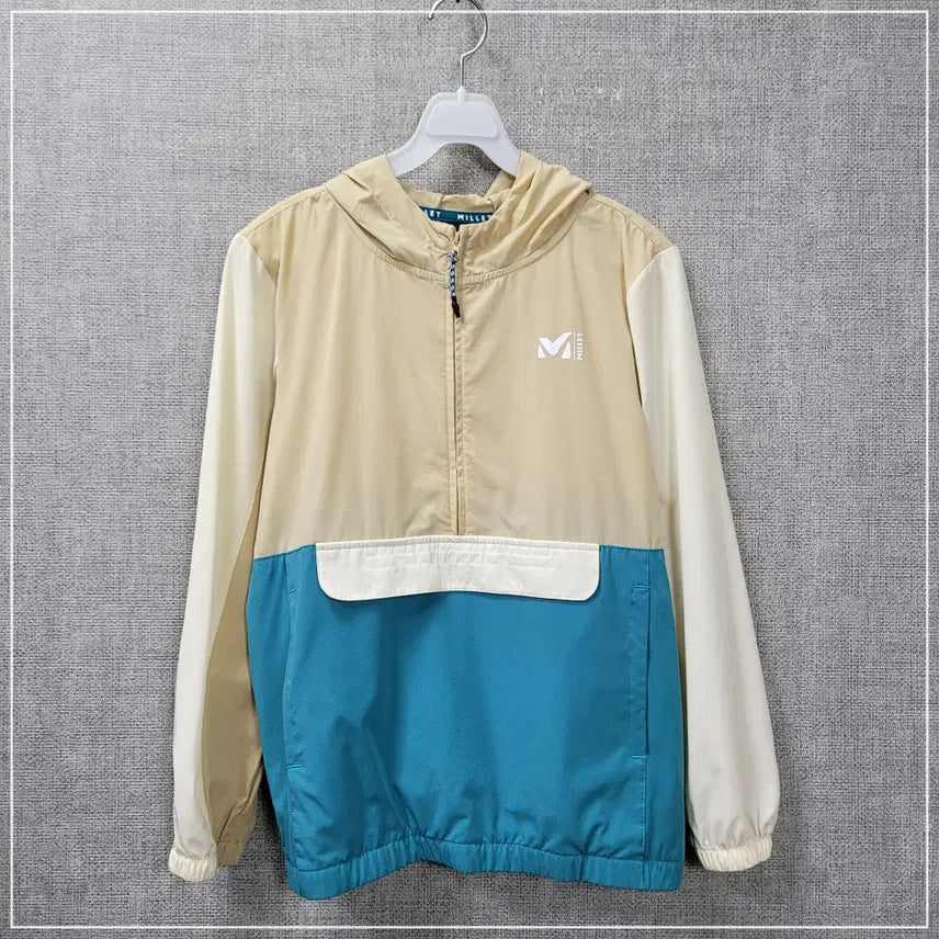 [BUNJANG] Millet Beige Blue Anorak Hooded Jacket Kids 150 / 19. 밀레 베이지블루 아노락후드 키즈150