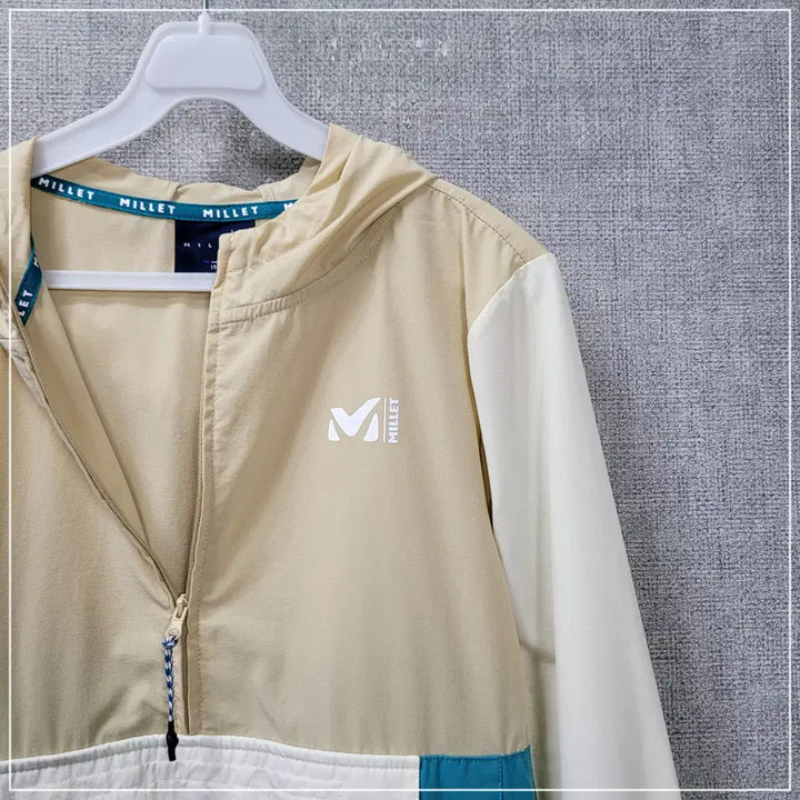 [BUNJANG] Millet Beige Blue Anorak Hooded Jacket Kids 150 / 19. 밀레 베이지블루 아노락후드 키즈150