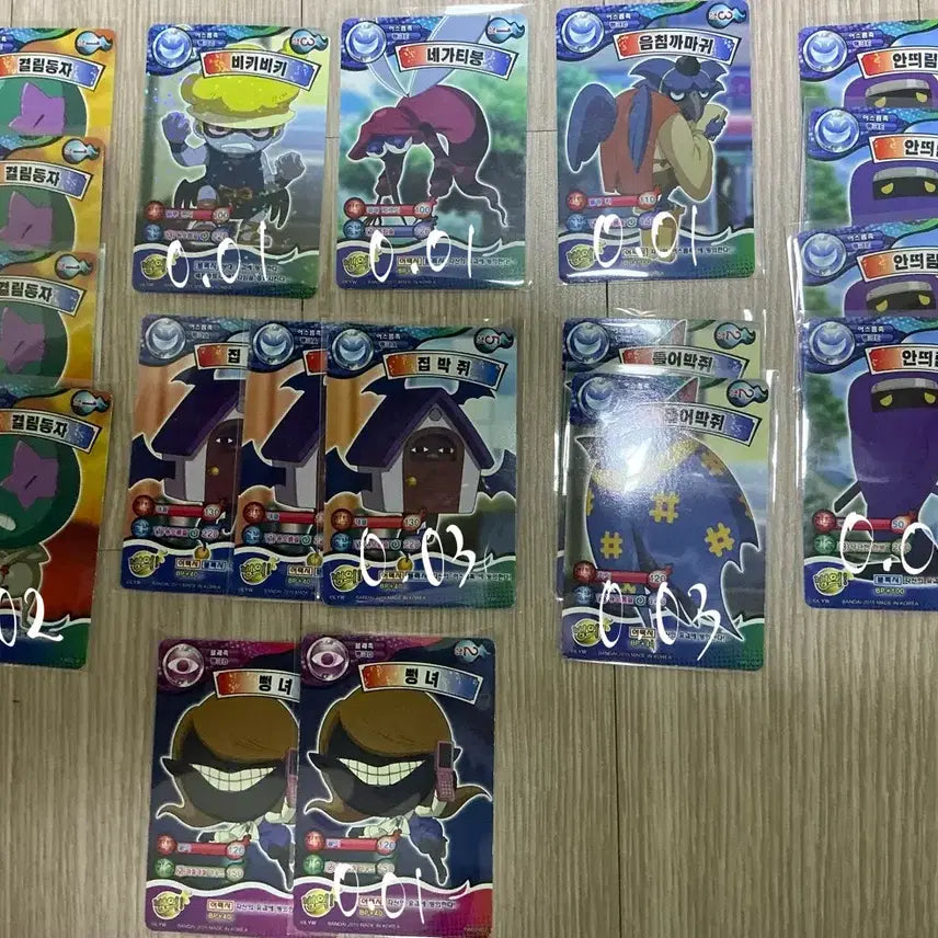[BUNJANG] Yo-kai Watch Card Set / 고전 요괴워치 카드 백멍이지바냥보노보노다시마군로보냥