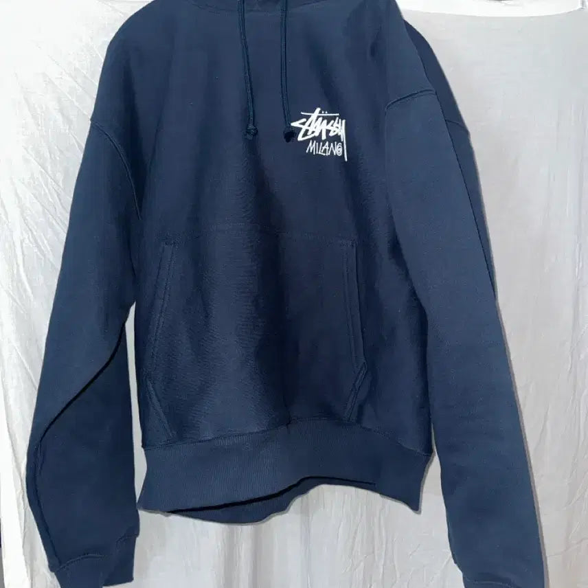 [BUNJANG] Stussy Milano Navy Hoodie L / 스투시 밀라노 네이비 후드티 L