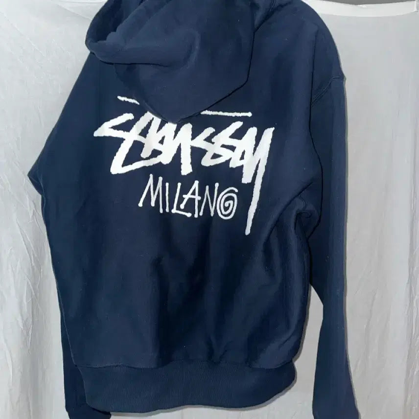 [BUNJANG] Stussy Milano Navy Hoodie L / 스투시 밀라노 네이비 후드티 L