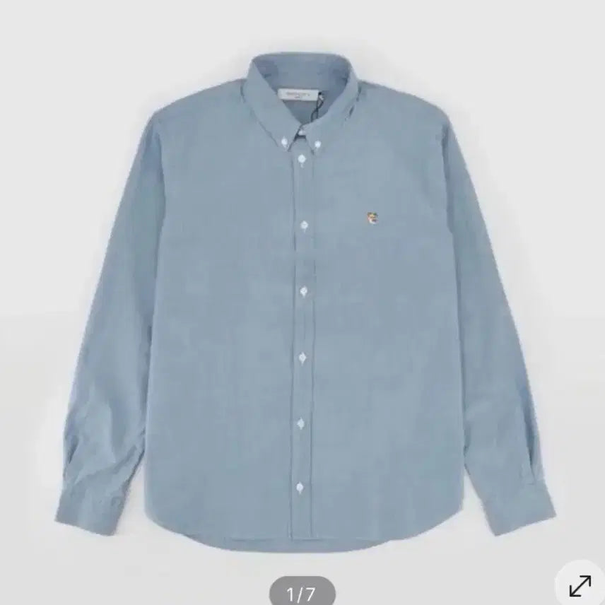 [BUNJANG] Maison Kitsune Fox Patch Shirt / 메종키츠네 폭스 패치 셔츠 하늘색