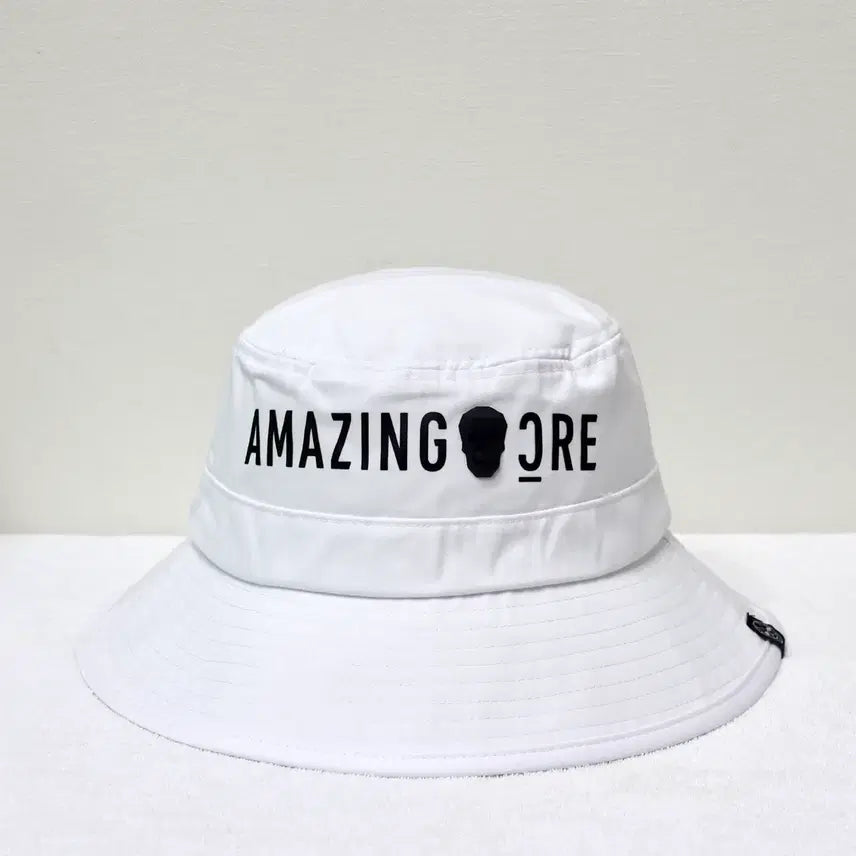 [BUNJANG] Amazingcree White Unisex Bucket Hat / 어메이징크리 화이트 골프모자 남여공용 버킷햇
