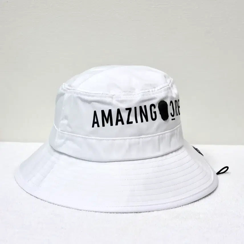 [BUNJANG] Amazingcree White Unisex Bucket Hat / 어메이징크리 화이트 골프모자 남여공용 버킷햇