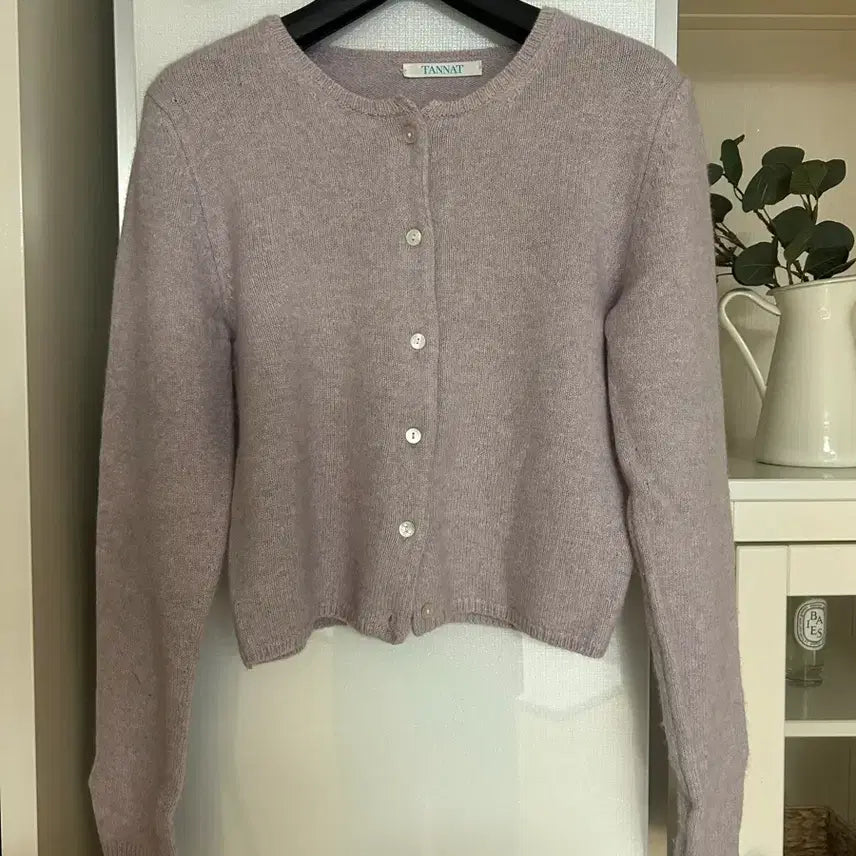 [BUNJANG] Tannat Violet Round Neck Raccoon Wool Cardigan / 타낫tannat바이올렛 라운드넥 라쿤울가디건