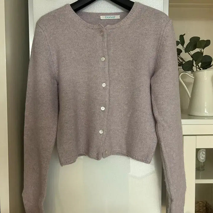 [BUNJANG] Tannat Violet Round Neck Raccoon Wool Cardigan / 타낫tannat바이올렛 라운드넥 라쿤울가디건