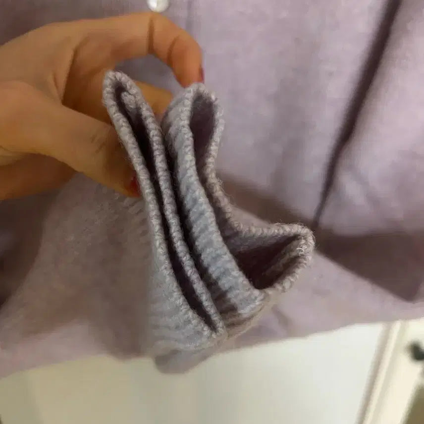 [BUNJANG] Tannat Violet Round Neck Raccoon Wool Cardigan / 타낫tannat바이올렛 라운드넥 라쿤울가디건