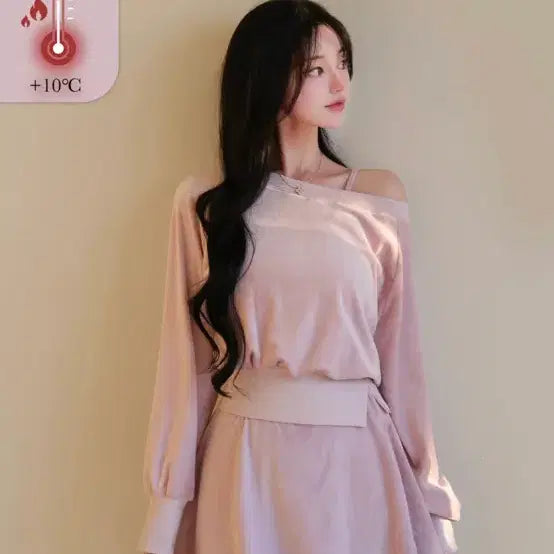 [BUNJANG] Mayyun Pink Sweatshirt & Pants Set / 메이윤  양면 극세사 맨투맨 펜츠 핑크 세트